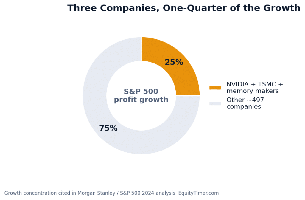 Profit growth is highly concentrated — a handful of chip and memory companies drove roughly a quarter of the S&P 500’s expected profit growth.